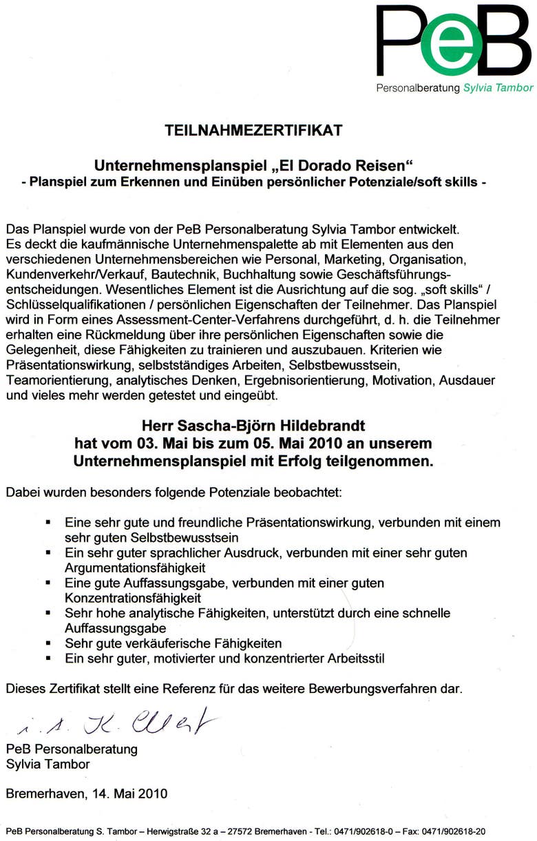 soft skills (German Certificate)