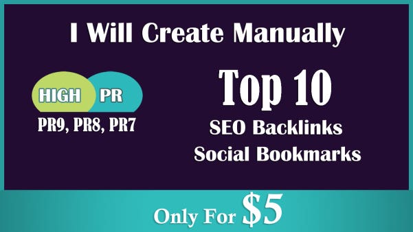 I Will Create Top 10 Manually SEO Backlinks Social Bookmarks