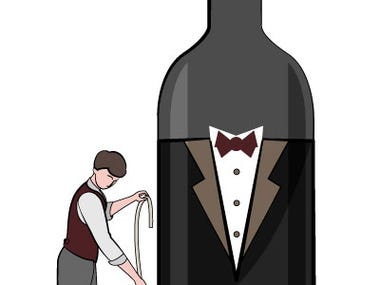 Logo and illustrations for wine site -