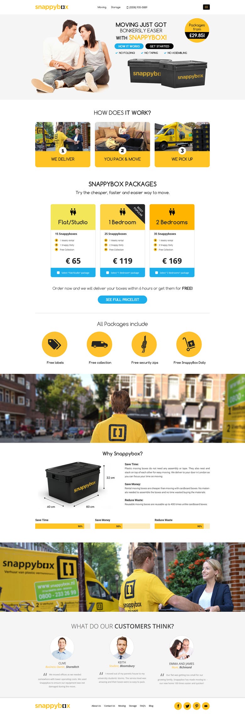 Snappybox Website Design and bootstrap html/css, Wordpress