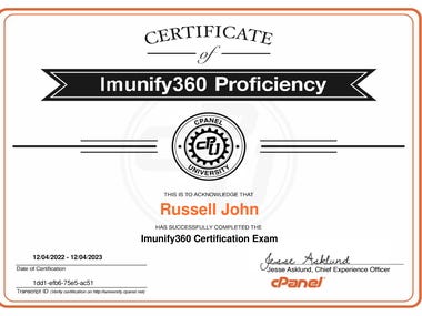 Imunify360 Certification