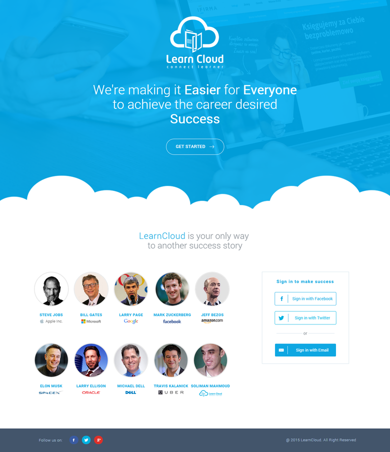 LearnCloud Contest Winner - PSD to Responsive Landing Page