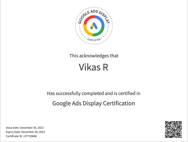 Adwords Display Ads Certified