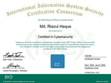 Certified in Cybersecurity (CC)