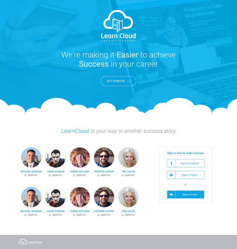 LearnCloud Contest Winner - PSD to Responsive Landing Page