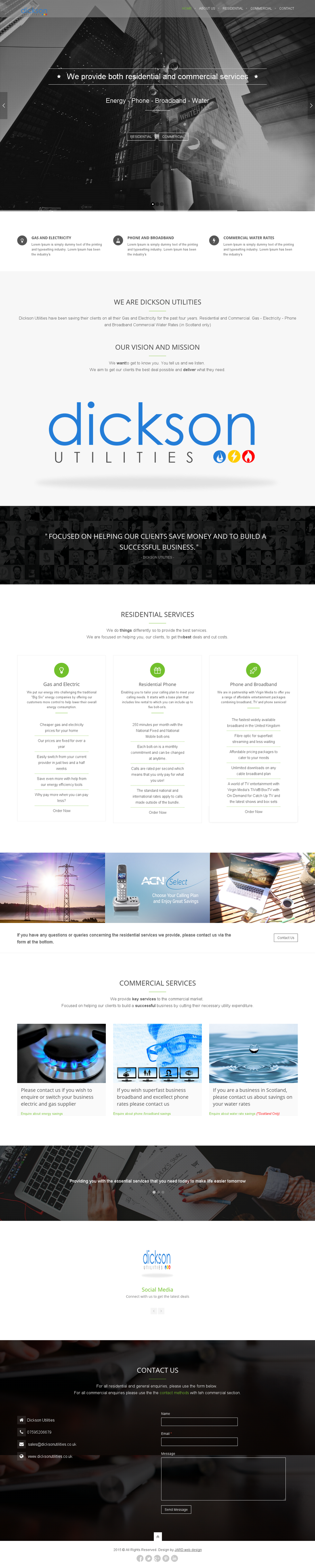Responsive website for utilities broker