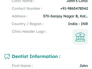 Dentist Clinic Mgmt. Flutter App