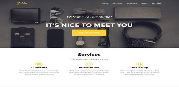 Golden website with Bootatrap