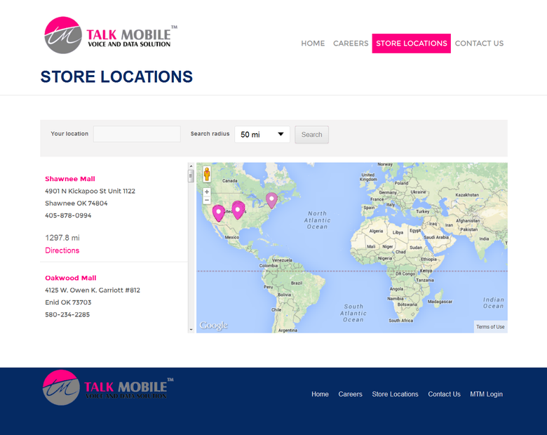 Responsive  Mobile Website with Store Locator