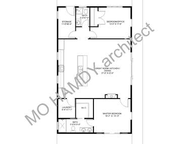 Create Plans from a drawing for a 1300 square foot barndomin