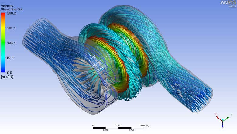 CFD simulation for the flow path elements of the centrifugal