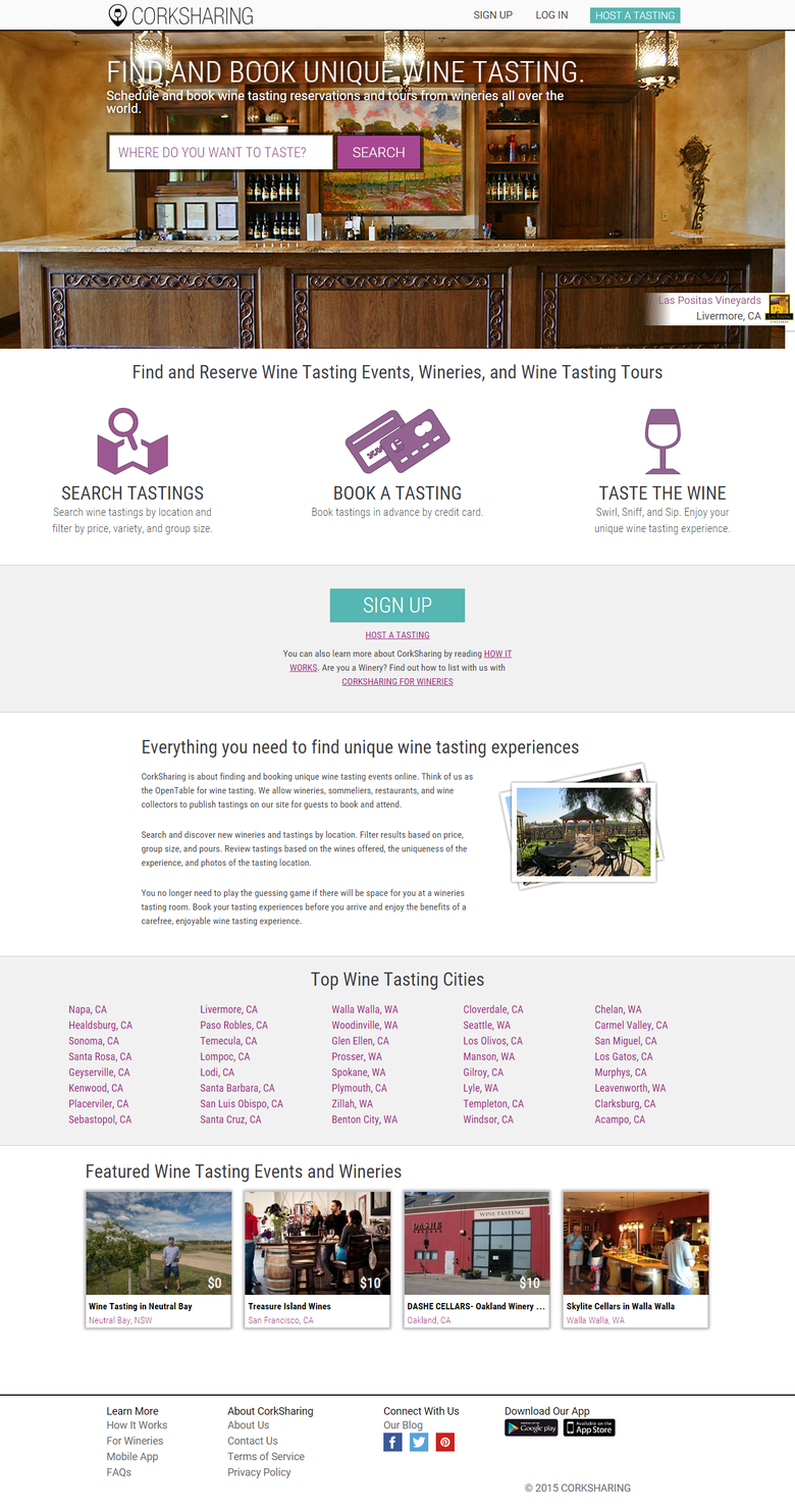 Wine Tasting Store and Booking System - www.CorkSharing.com