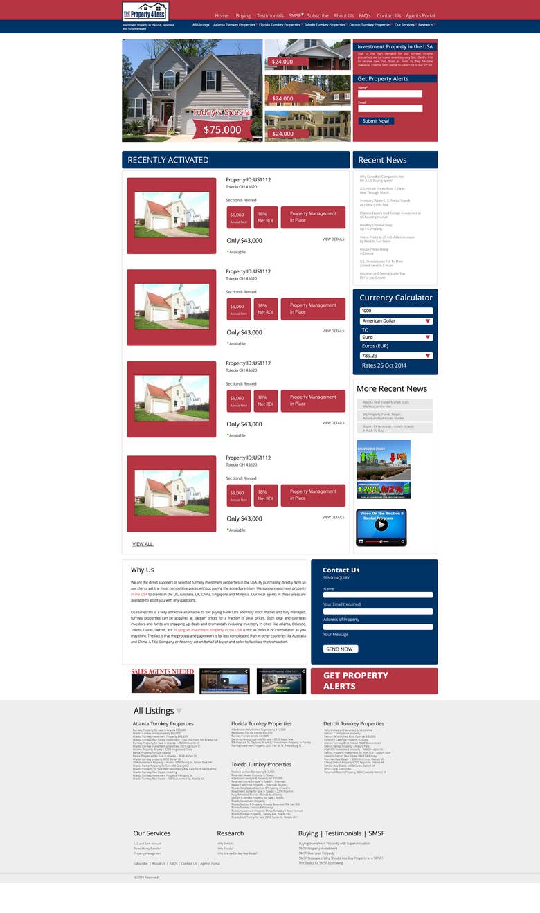 Graphics Design of a USA property website