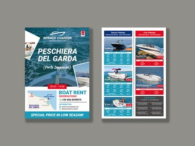 Flyer for boat rental