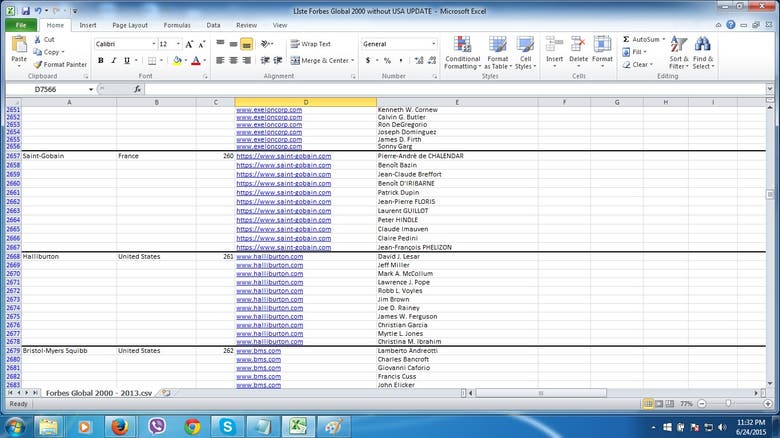 Fill in a Spreadsheet with Data