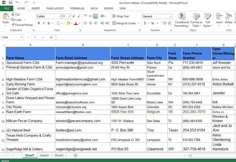 Search company information and put in Google sheet.