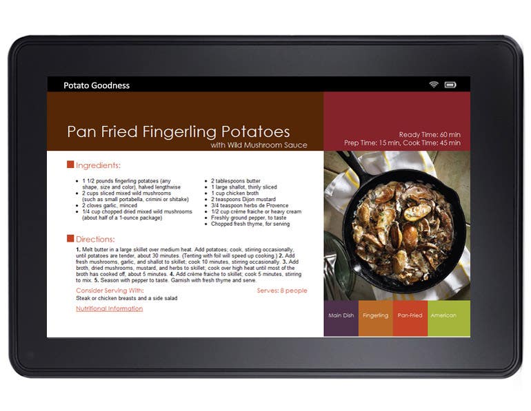 Potato recipe book for Kindle fixed layout