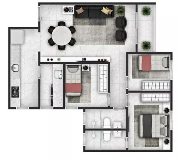 2D AND 3D FLOOR PLAN AND FURNITURE SUGGESTIONS