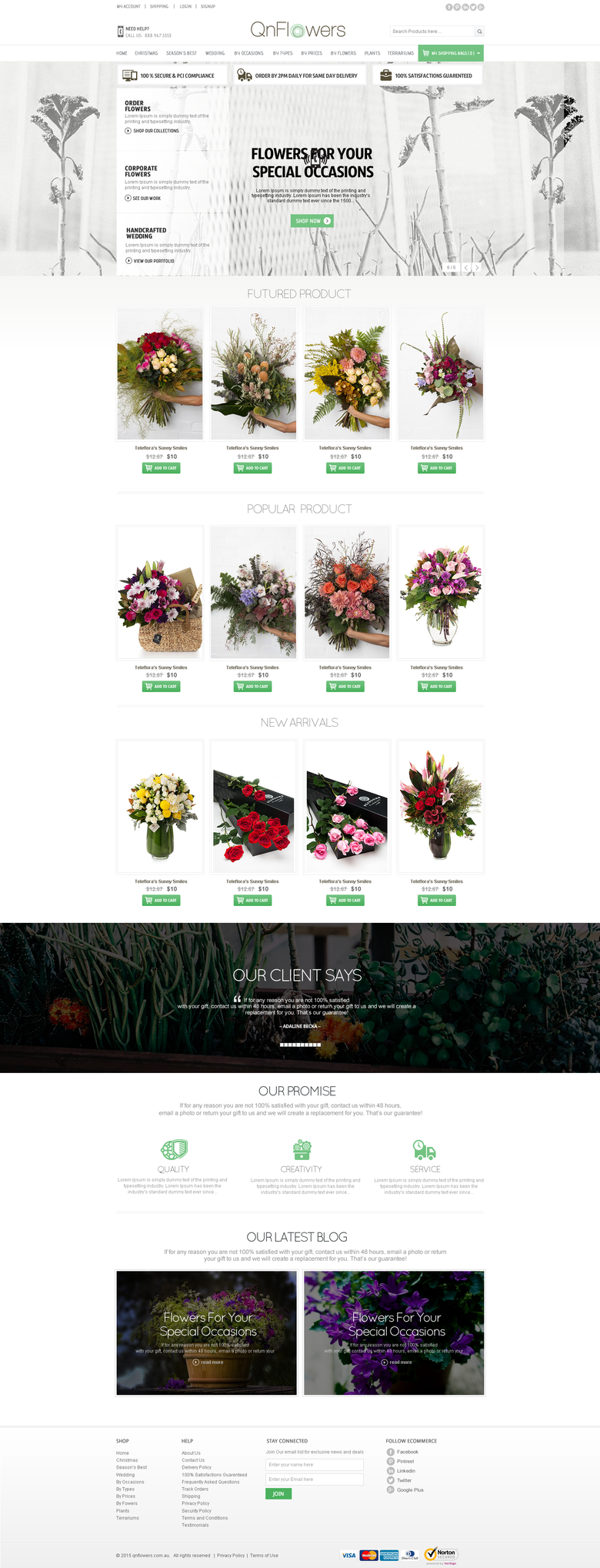 Flower Shop website mockup – No coding required