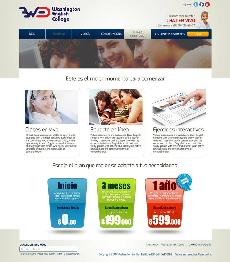 E-Learning website design