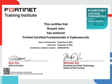 Fortinet Certified in Cybersecurity