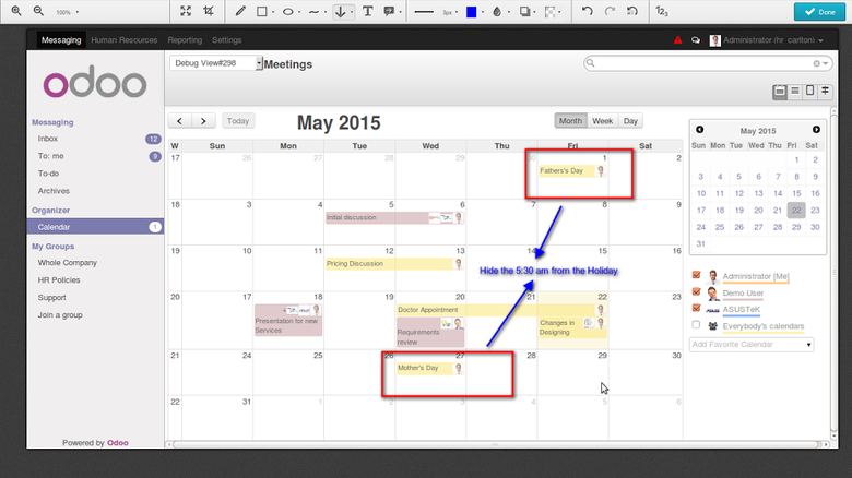 Calendar Customization Task