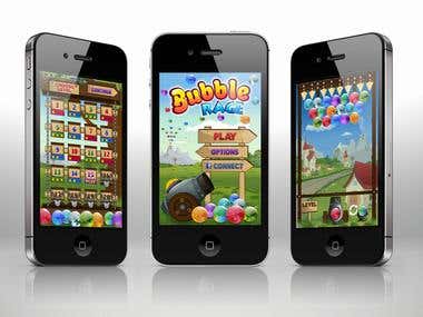Attractive graphics for mobile game 'Bubble Rage'