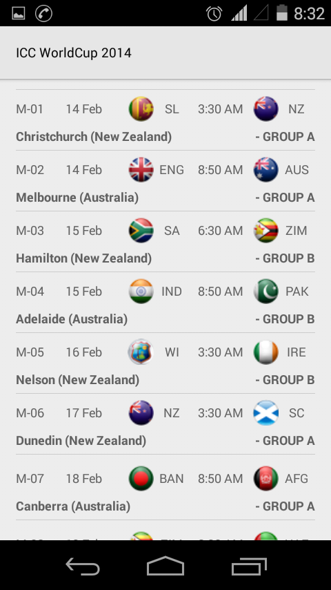 icc world cup and live match score application