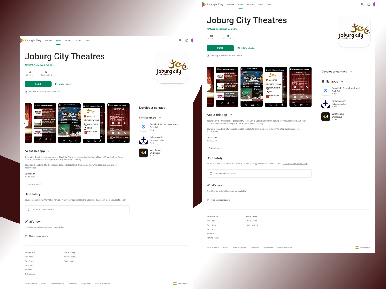 Joburg City Theater mobile apps