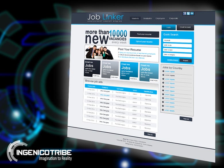 Job Linker Website Design