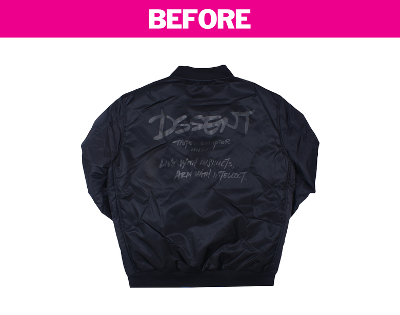 remov level and text form jacket