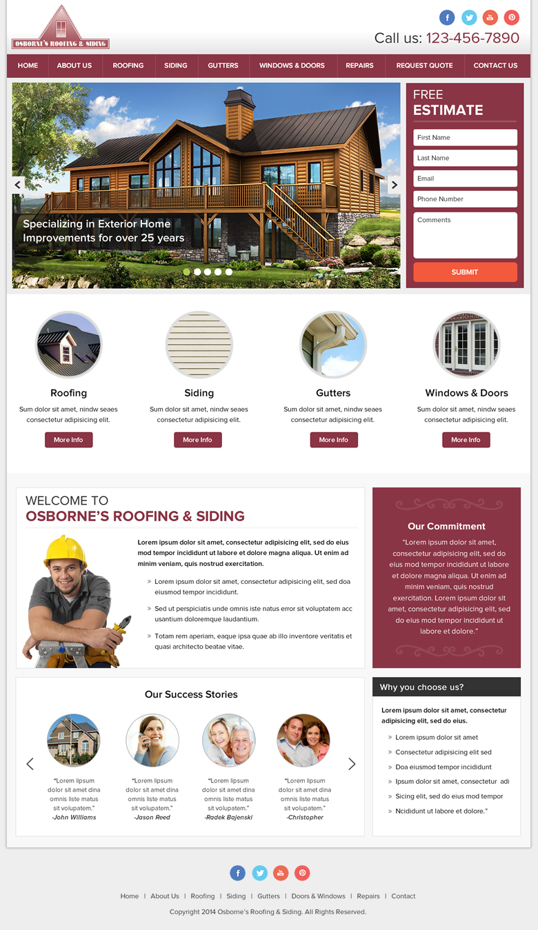 Roofing / Construction Company Website