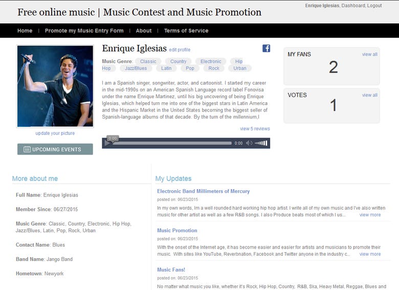 Musical Contest Website with CMS
