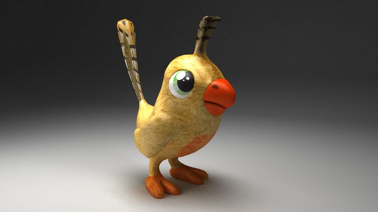 Little 3D Bird Character for 3D mobile game