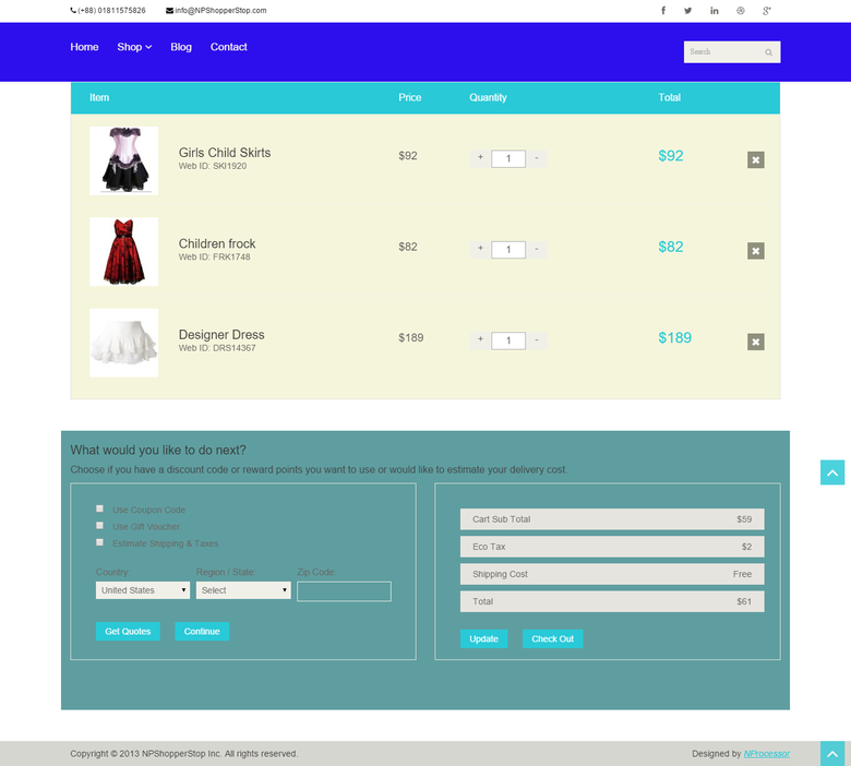 Responsive E-Commerce  Website Design