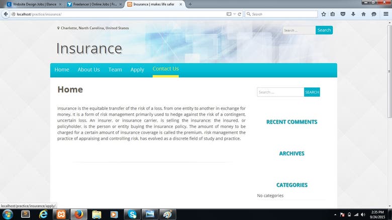 insurance website demo