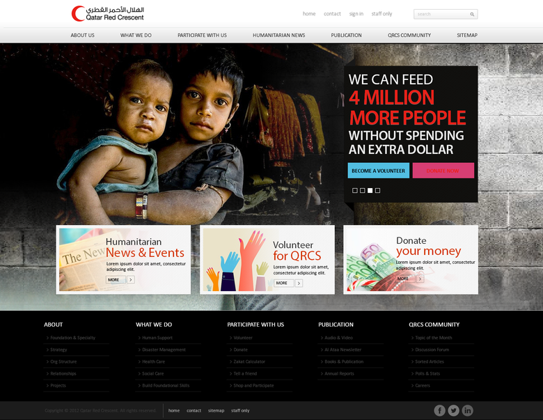 Web application development for QRC (Qatar Red Crescent)