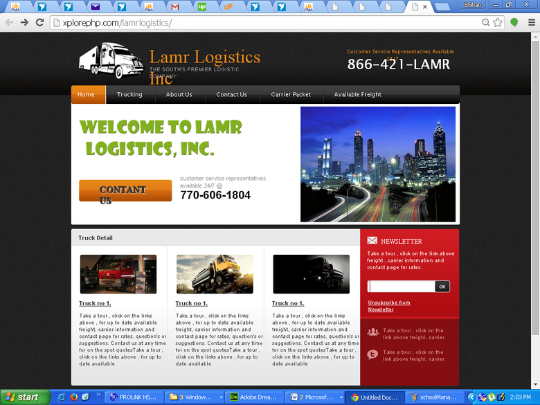 Lamr Logistics Website