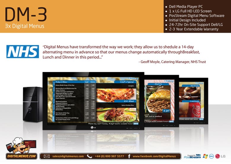 digital menus brochure page example.