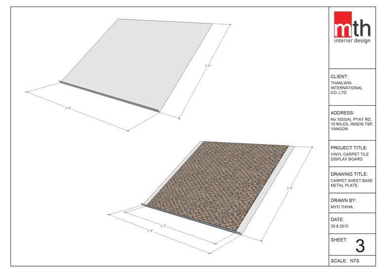 PVC Vinyl Carpet Tile Display Stand