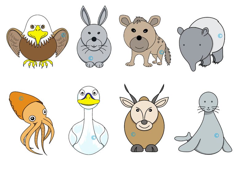 Animals in simple style
