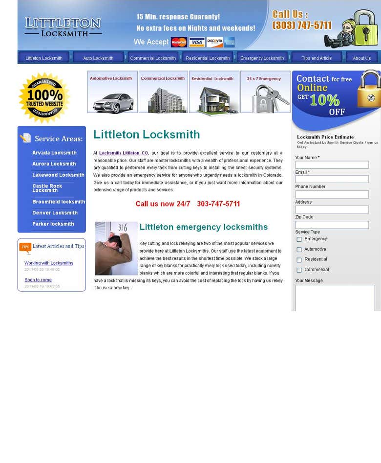 A Local locksmith webstie - full service