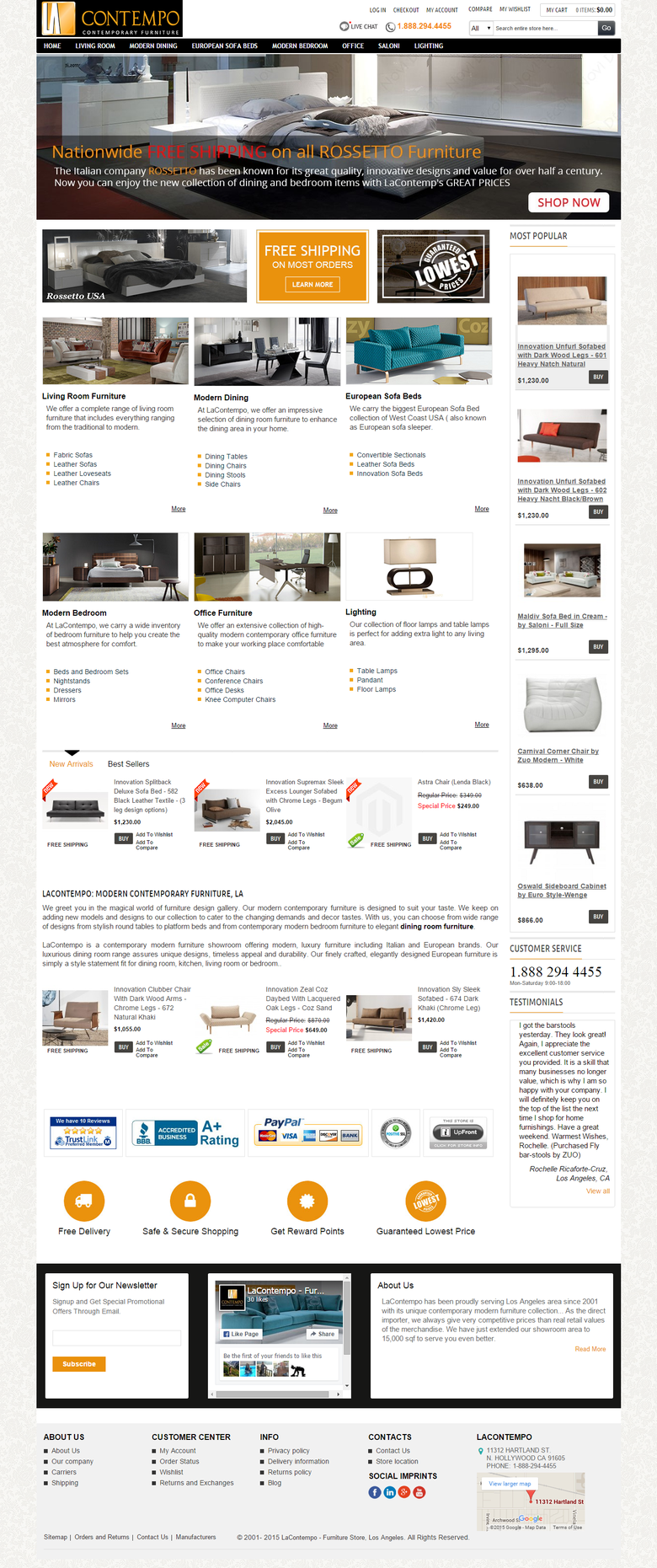 Contempo E-commerce furniture website