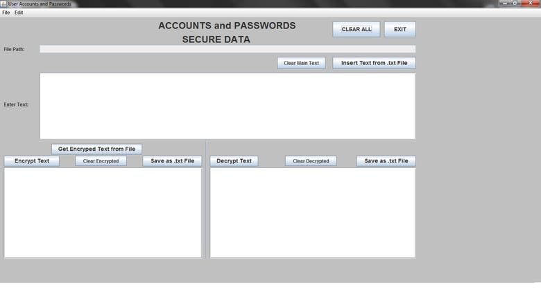 User Accounts and Passwords Management System