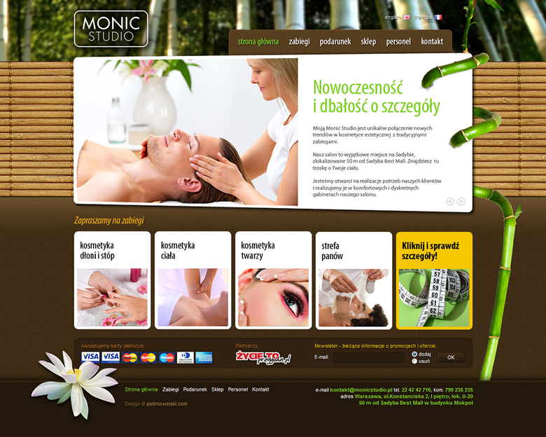 Monic Studio - beauty salon website