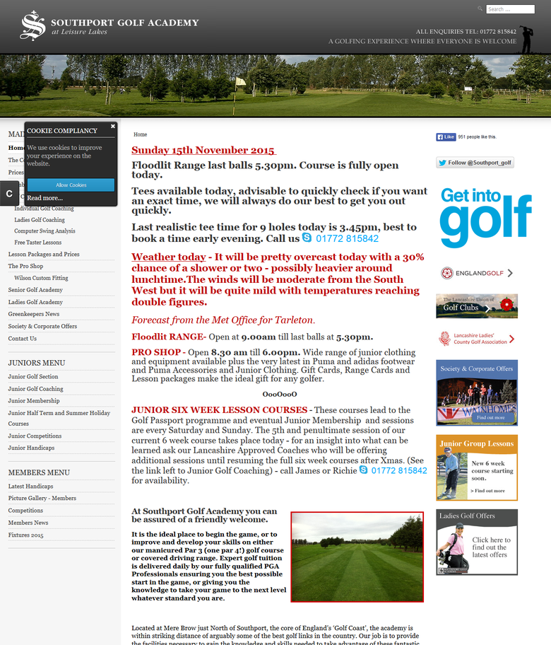 Joomla golf website