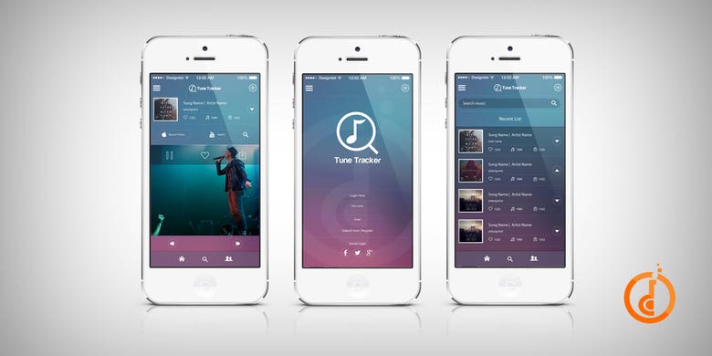 Tune Tracker Mobile App Design