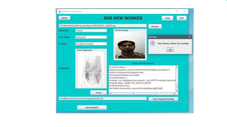 Fingerprint Reader Application - Attendance System