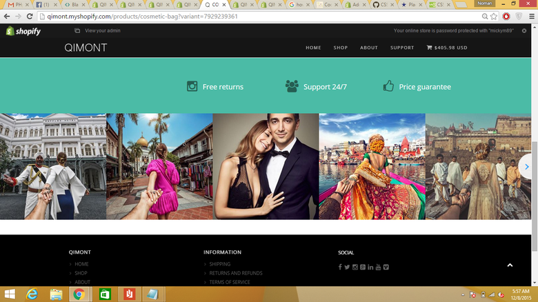 E-Commerce web site in shopify