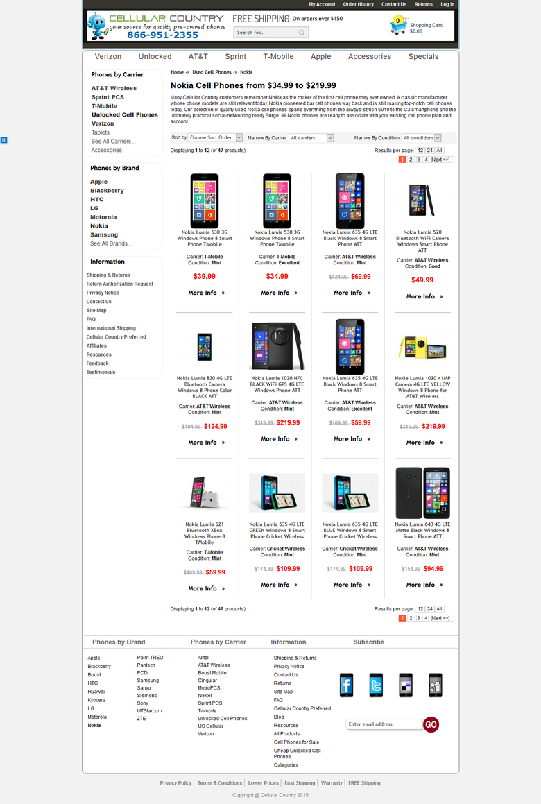 Cellular Country - ECommerce Website for Resell Mobile